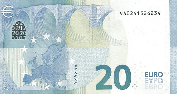 P28VA European Union - 20 Euro (2015-Lagarde)
